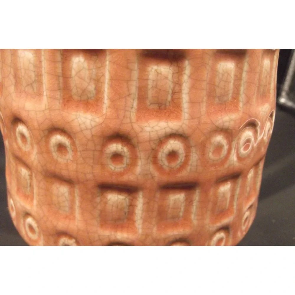 Jamie Young Ceramic Vase Set Textured Pattern Handcrafted Rustic Decor Markings - Picture 14 of 14